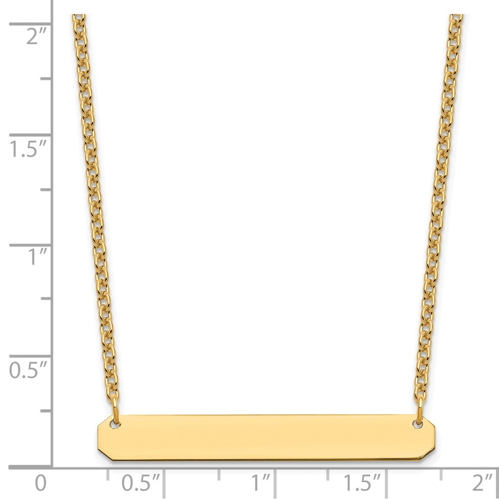Sterling Silver/Gold-plated Medium Blank Bar Necklace XNA1203GP
