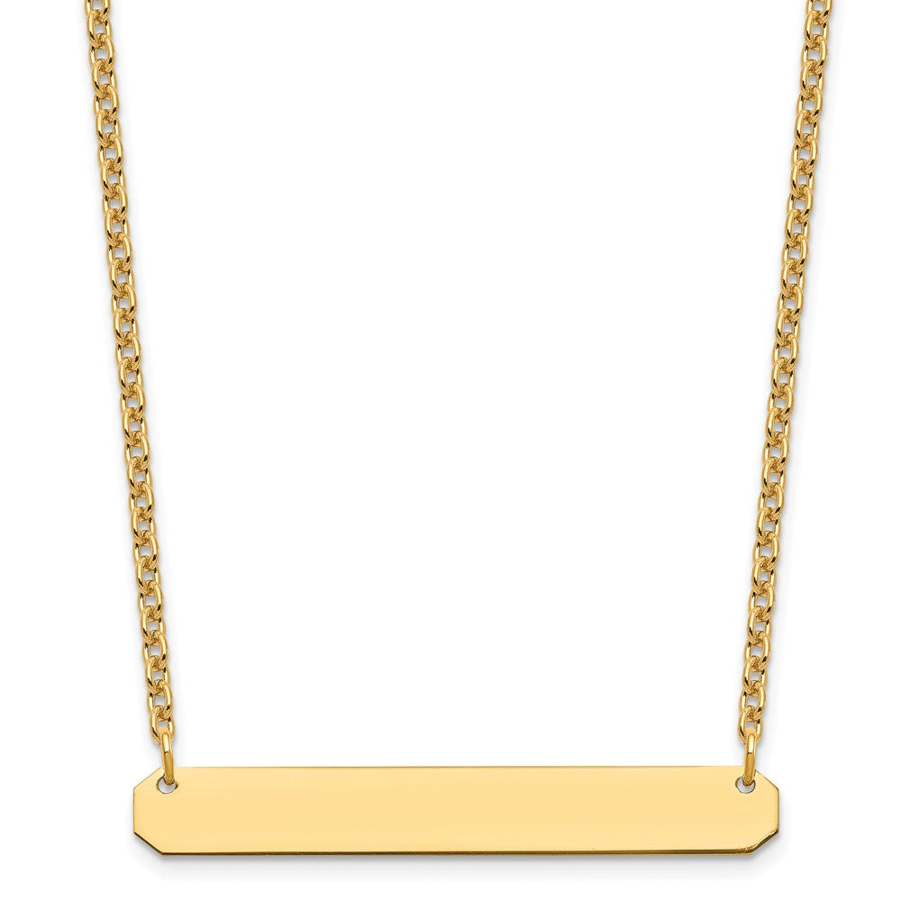 Sterling Silver/Gold-plated Medium Blank Bar Necklace XNA1203GP