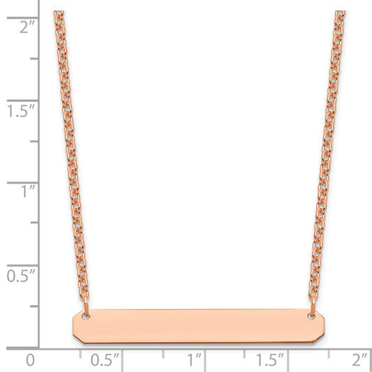 Sterling Silver/Rose-plated Medium Blank Bar Necklace XNA1203RP