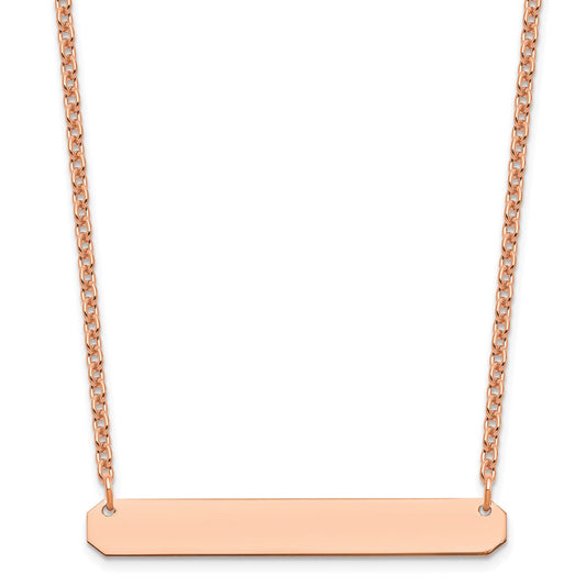 Sterling Silver/Rose-plated Medium Blank Bar Necklace XNA1203RP