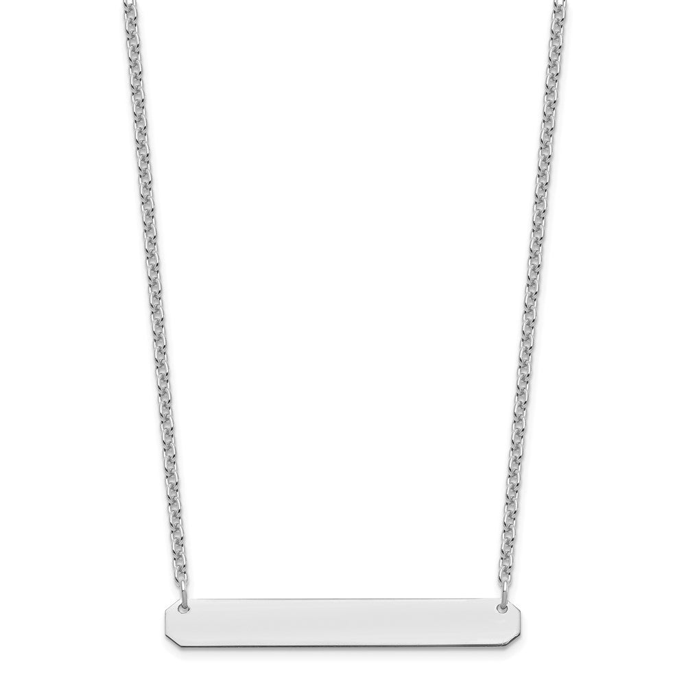 Sterling Silver/Rhodium-plated Medium Blank Bar Necklace XNA1203SS