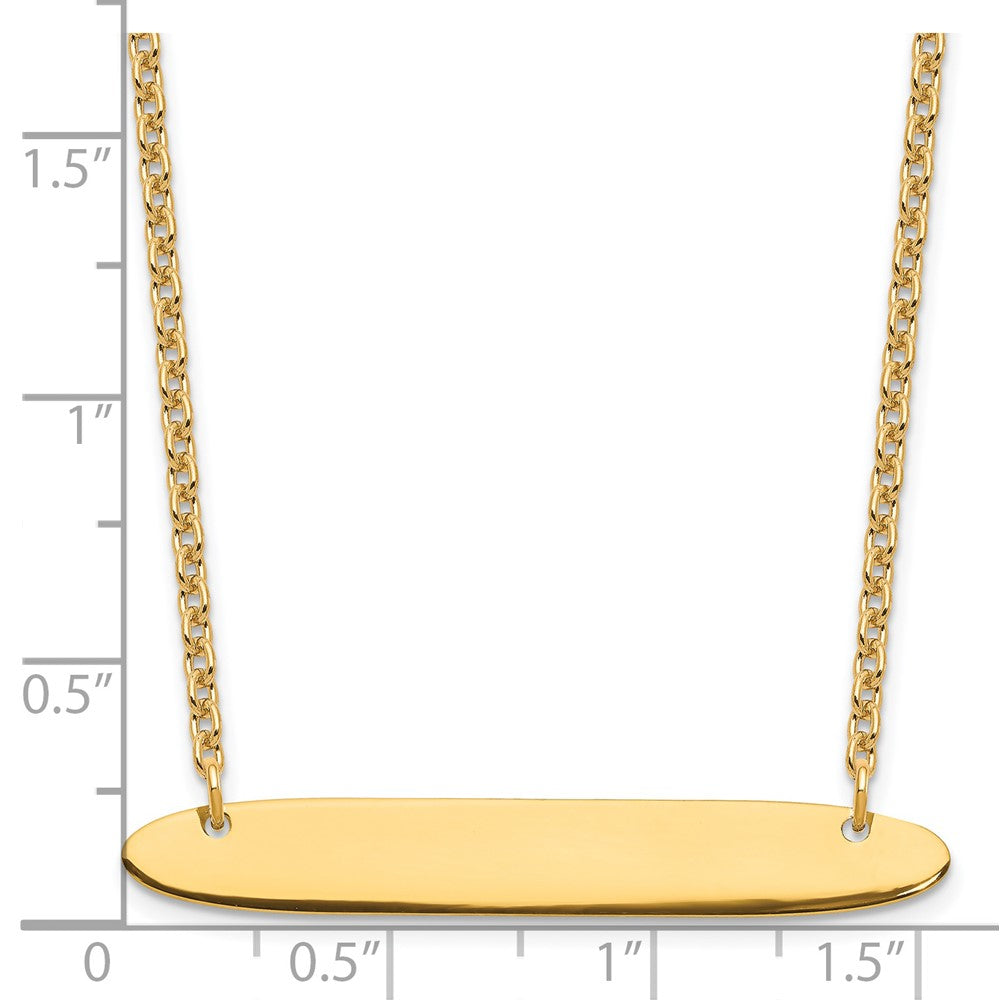 Sterling Silver/Gold-plated Medium Oblong Blank Bar Necklace XNA1204GP