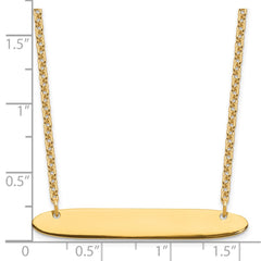 Sterling Silver/Gold-plated Medium Oblong Blank Bar Necklace XNA1204GP