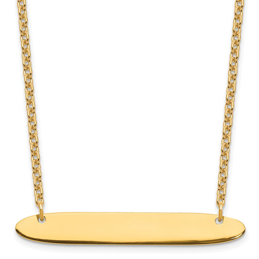 Sterling Silver/Gold-plated Medium Oblong Blank Bar Necklace XNA1204GP