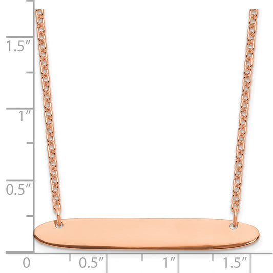 Sterling Silver/Rose-plated Medium Oblong Blank Bar Necklace XNA1204RP