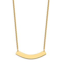 Sterling Silver/Gold-plated Medium Curved Blank Bar Necklace XNA1205GP