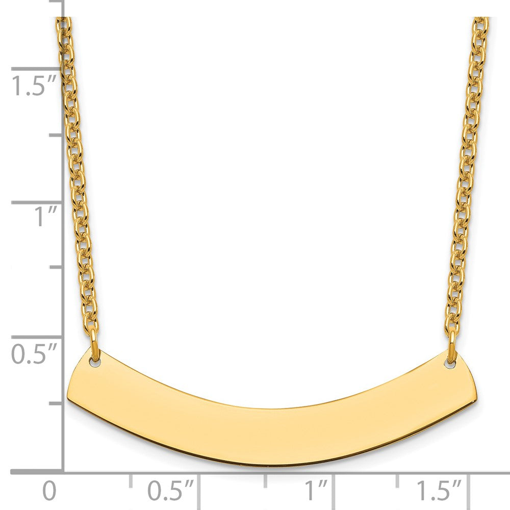 Sterling Silver/Gold-plated Medium Curved Blank Bar Necklace XNA1205GP