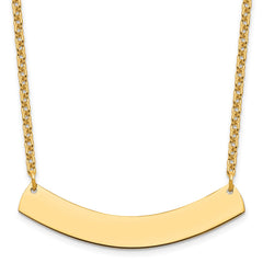 Sterling Silver/Gold-plated Medium Curved Blank Bar Necklace XNA1205GP