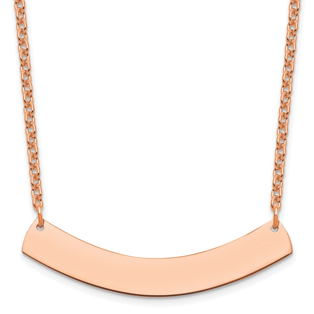 Sterling Silver/Rose-gold Medium Curved Blank Bar Necklace XNA1205RP