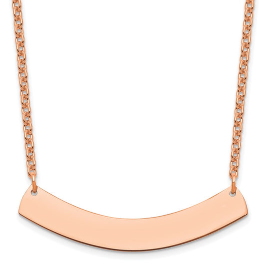 Sterling Silver/Rose-gold Medium Curved Blank Bar Necklace XNA1205RP