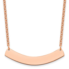 Sterling Silver/Rose-gold Medium Curved Blank Bar Necklace XNA1205RP
