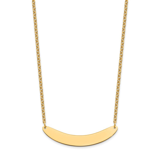 Sterling Silver/Gold-plated Medium Curved Blank Bar Necklace XNA1206GP