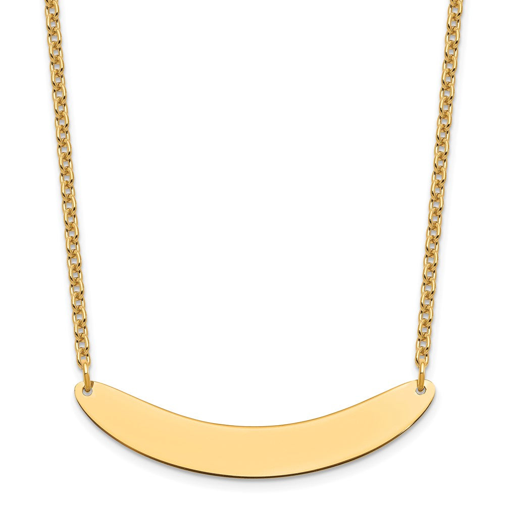 Sterling Silver/Gold-plated Medium Curved Blank Bar Necklace XNA1206GP
