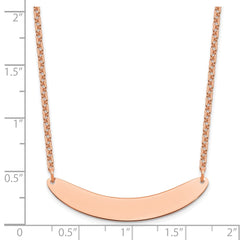 Sterling Silver/Rose-plated Medium Curved Blank Bar Necklace XNA1206RP