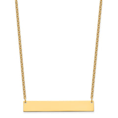 Sterling Silver/Gold-plated Large Blank Bar Necklace XNA1207GP