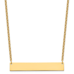 Sterling Silver/Gold-plated Large Blank Bar Necklace XNA1207GP