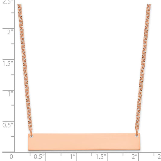 Sterling Silver/Rose-plated Large Blank Bar Necklace XNA1207RP