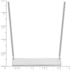 Sterling Silver/Rhodium-plated Large Blank Bar Necklace XNA1207SS