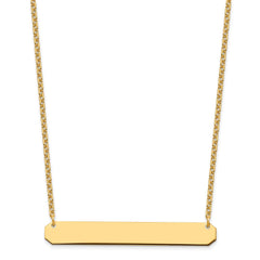 Sterling Silver/Gold-plated Large Blank Bar Necklace XNA1208GP