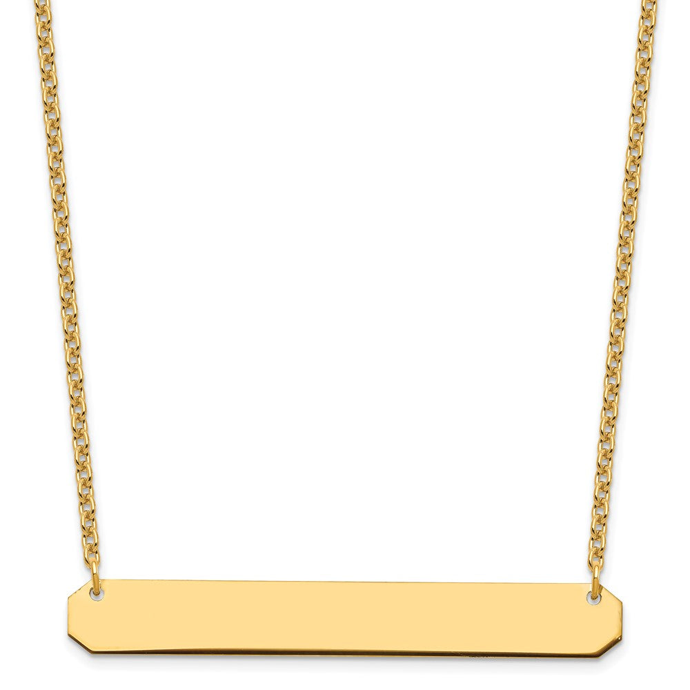 Sterling Silver/Gold-plated Large Blank Bar Necklace XNA1208GP