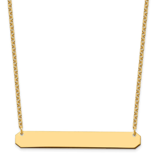 Sterling Silver/Gold-plated Large Blank Bar Necklace XNA1208GP