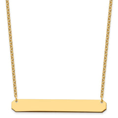 Sterling Silver/Gold-plated Large Blank Bar Necklace XNA1208GP