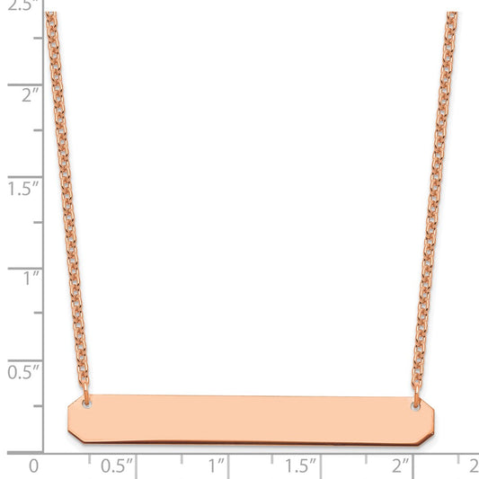 Sterling Silver/Rose-plated Large Blank Bar Necklace XNA1208RP