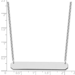 Sterling Silver/Rhodium-plated Large Blank Bar Necklace XNA1208SS