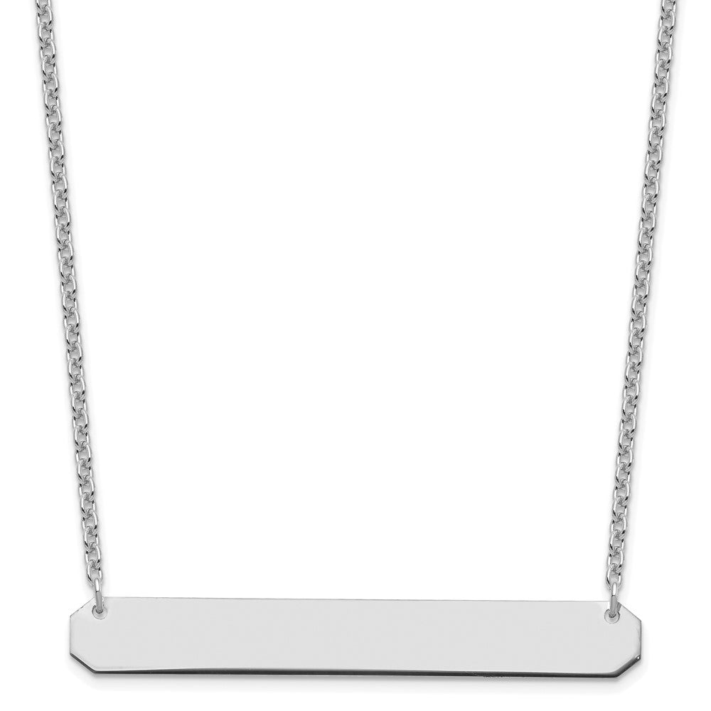 Sterling Silver/Rhodium-plated Large Blank Bar Necklace XNA1208SS