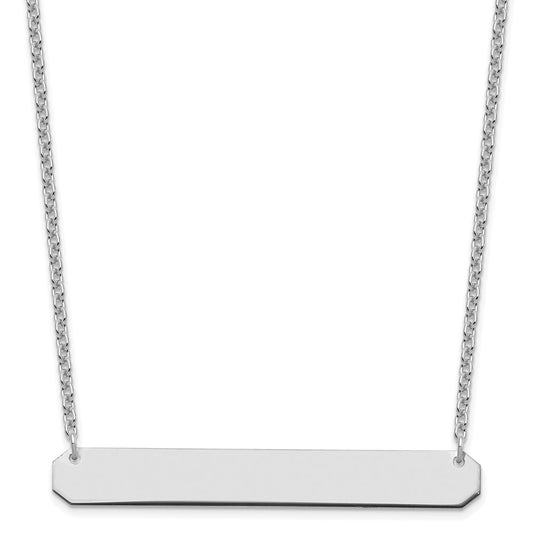 Sterling Silver/Rhodium-plated Large Blank Bar Necklace XNA1208SS