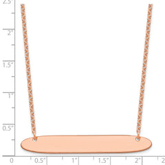 Sterling Silver/Rose-plated Large Oblong Blank Bar Necklace XNA1209RP