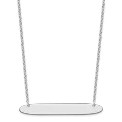Sterling Silver/Rhodium-plated Large Oblong Blank Bar Necklace XNA1209SS