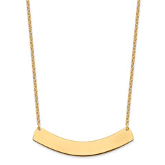 Sterling Silver/Gold-plated Large Curved Blank Bar Necklace XNA1210GP
