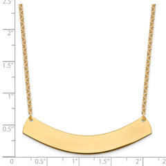 Sterling Silver/Gold-plated Large Curved Blank Bar Necklace XNA1210GP