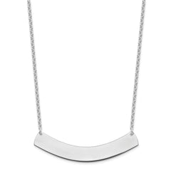 Sterling Silver/Rhodium-plated Large Curved Blank Bar Necklace XNA1210SS