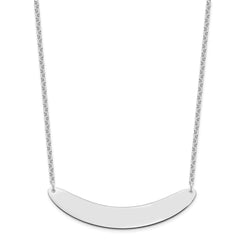 Sterling Silver/Rhodium-plated Large Curved Blank Bar Necklace XNA1211SS