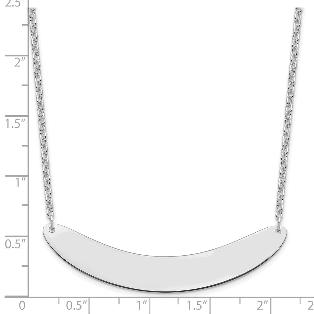 Sterling Silver/Rhodium-plated Large Curved Blank Bar Necklace XNA1211SS