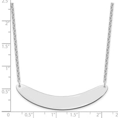 Sterling Silver/Rhodium-plated Large Curved Blank Bar Necklace XNA1211SS