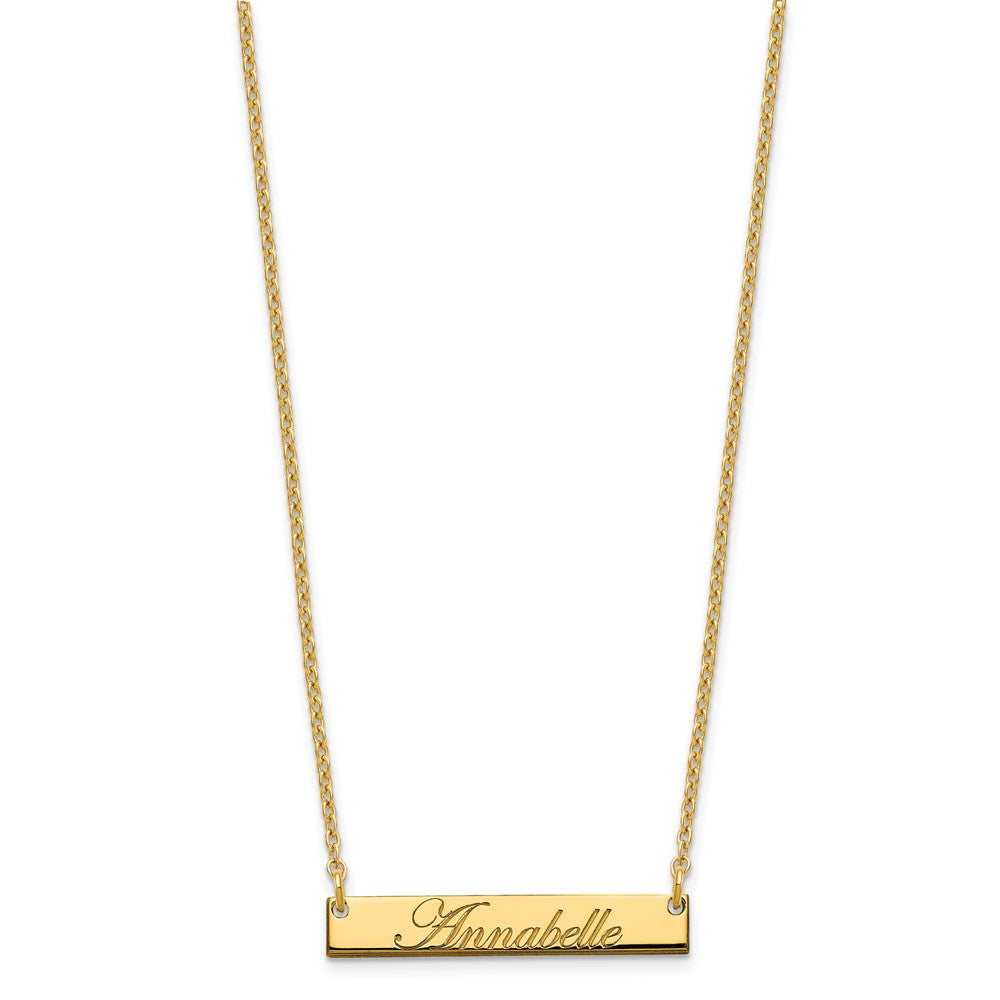 Sterling Silver/Gold-plated Small EDWARDIAN SCRIPT Bar Necklace XNA1214GP
