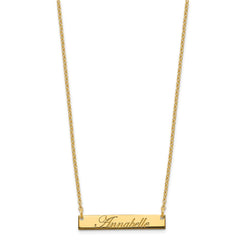 Sterling Silver/Gold-plated Small EDWARDIAN SCRIPT Bar Necklace XNA1214GP