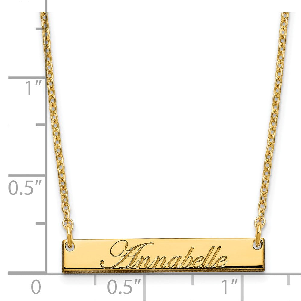 Sterling Silver/Gold-plated Small EDWARDIAN SCRIPT Bar Necklace XNA1214GP