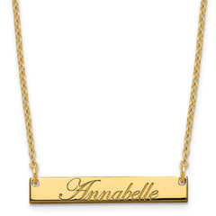 Sterling Silver/Gold-plated Small EDWARDIAN SCRIPT Bar Necklace XNA1214GP