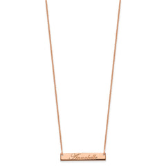 Sterling Silver/Rose-plated Small EDWARDIAN SCRIPT Bar Necklace XNA1214RP