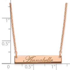 Sterling Silver/Rose-plated Small EDWARDIAN SCRIPT Bar Necklace XNA1214RP