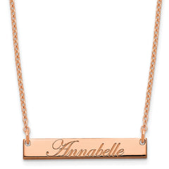 Sterling Silver/Rose-plated Small EDWARDIAN SCRIPT Bar Necklace XNA1214RP