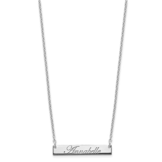 SS/Rhodium-plated Small EDWARDIAN SCRIPT Bar Necklace XNA1214SS
