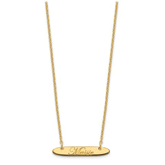 SS/Gold-plated Small Oblong EDEARDIAN SCRIPT Bar Necklace XNA1216GP
