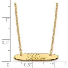 SS/Gold-plated Small Oblong EDEARDIAN SCRIPT Bar Necklace XNA1216GP