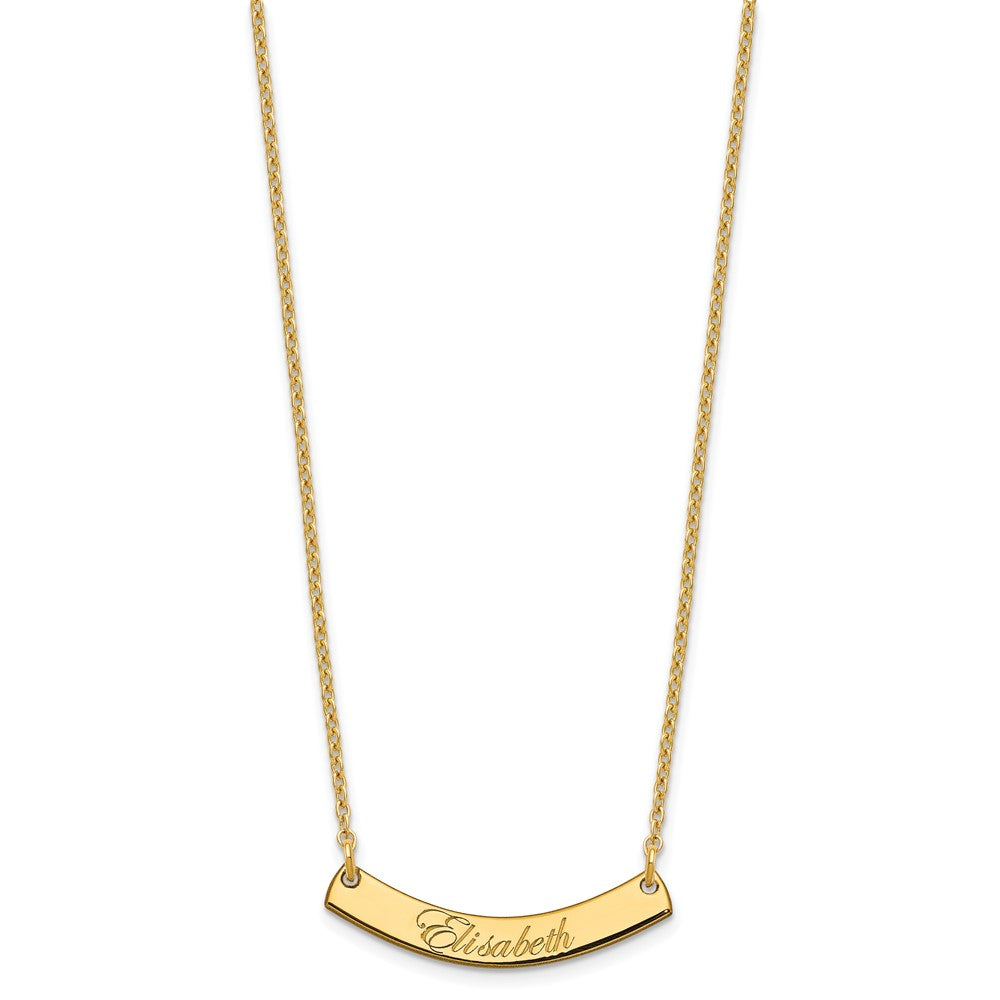 SS/Gold-plated Small EDWARDIAN SCRIPT Curved Bar Necklace XNA1217GP