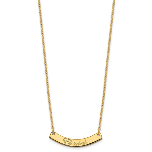SS/Gold-plated Small EDWARDIAN SCRIPT Curved Bar Necklace XNA1217GP